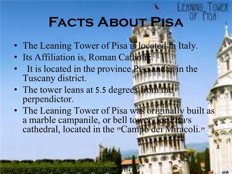 leaning tower of pisa facts for kids.